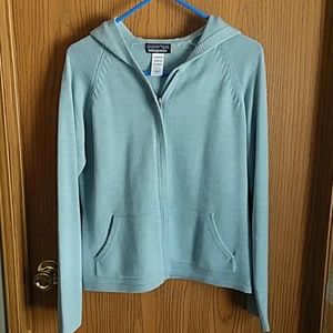 Patagonia Marino wool sky blue hooded sweater